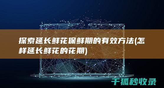 探索延长鲜花保鲜期的有效方法 (怎样延长鲜花的花期)