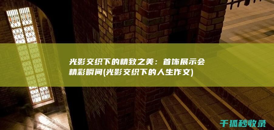 光影交织下的精致之美：首饰展示会精彩瞬间 (光影交织下的人生作文)